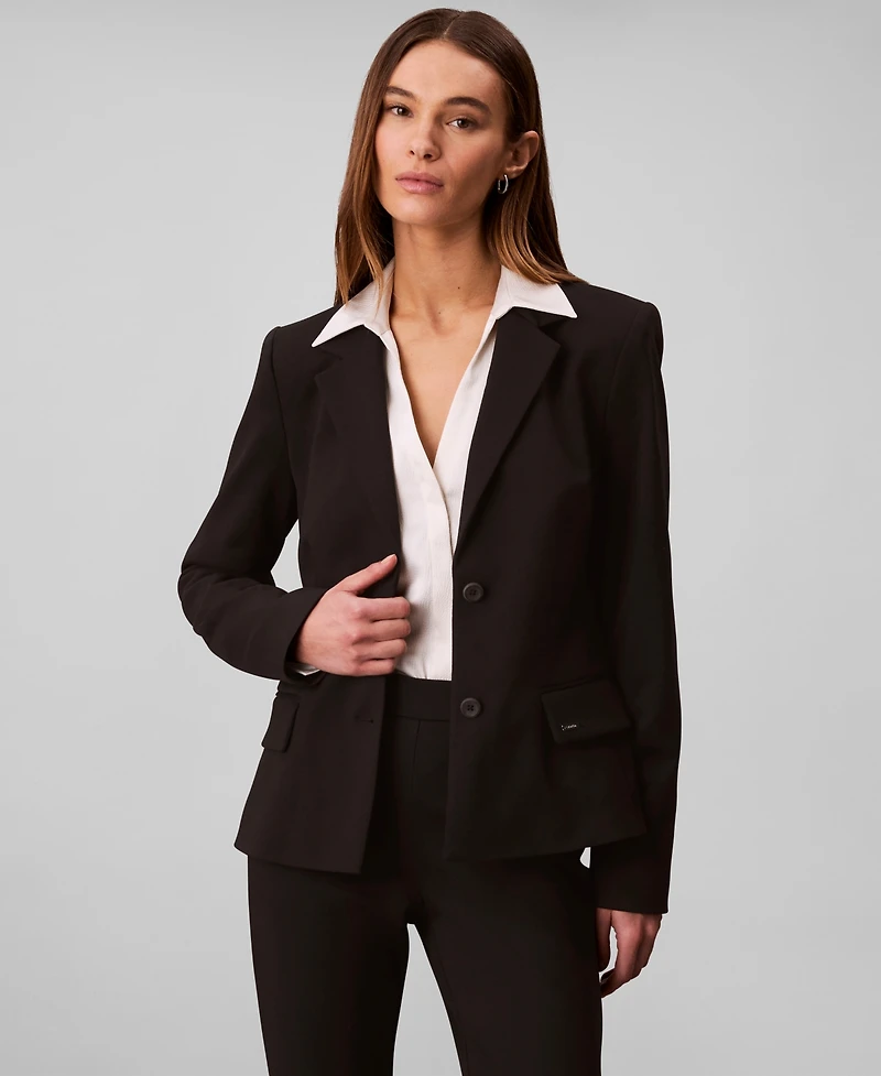 Calvin Klein Women's Slim-Fit Ponte Tailored Blazer
