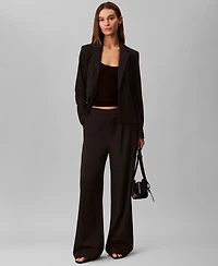 Calvin Klein Women's Notch Lapel Collar Ponte Slim Blazer