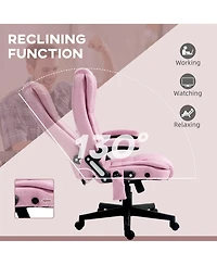 Boyel Living 6 Point Vibrating Massage Office Chair with Heat Linen High Back Executive Recliner