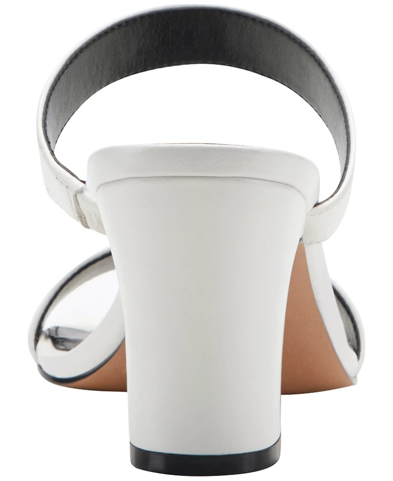 Marc Fisher Ltd Women's Jessey Leather Slip-On Block Heel Dress Sandals