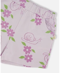 Deux par Deux Toddler Girls Striped Shorts Yellow and White