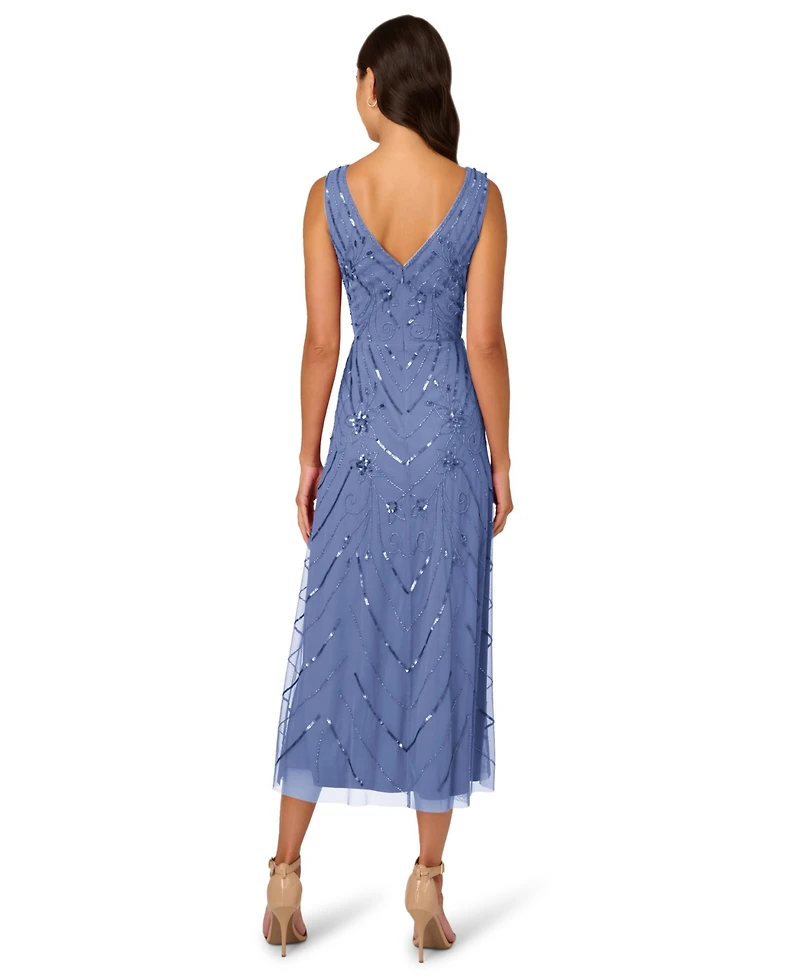 Adrianna Papell Petite Beaded Mesh Dress
