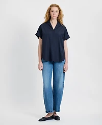 French Connection Women's Poplin Collared Top