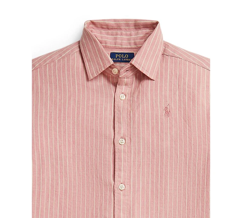 Polo Ralph Lauren Girls' 7-16 Striped Point Collar Boxy Shirt