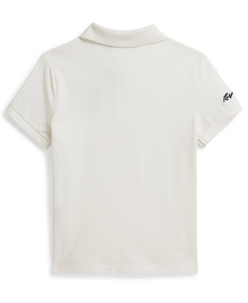 Polo Ralph Lauren Girls' 7-16 Two-Button Placket Yankees Shirt
