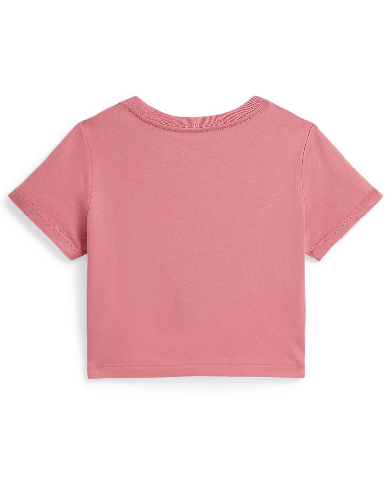 Polo Ralph Lauren Girls' 2-6X Logo Knot-Front Crewneck Boxy T-Shirt