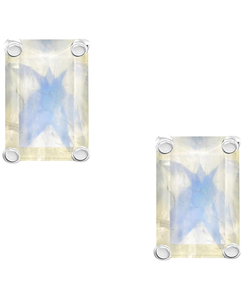 Macy's Moonstone (1-1/3 ct. t.w.) Stud Earrings 14k White Gold (Also Available Topaz)