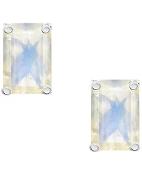 Macy's Moonstone (1-1/3 ct. t.w.) Stud Earrings 14k White Gold (Also Available Topaz)