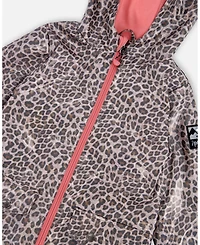 Deux par Deux Toddler Girls Rain Coat and Hat Set Animal Print - Toddler|Child