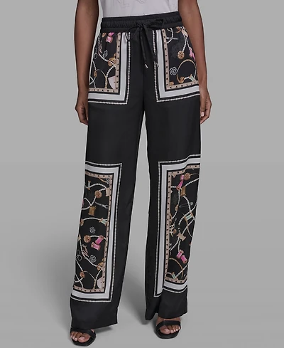 Karl Lagerfeld Paris Women's Mid Rise Pull-On Pants