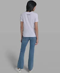 Karl Lagerfeld Paris Women's Crew Neck Sunglasses T-Shirt