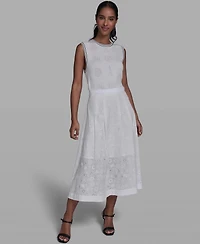 Karl Lagerfeld Paris Women's A-Line Eyelet Skirt