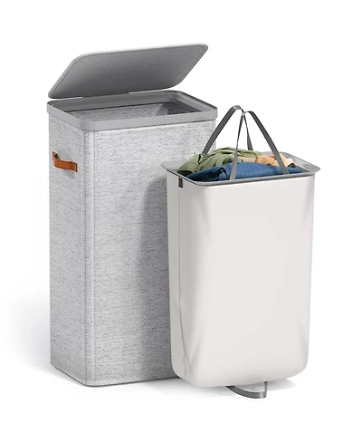 Sorbus 1-Compartment Laundry Basket with Removable Laundry Bag - Durable Organizer for Bathroom, Bedroom, or Laundry Room - Space Saving Design