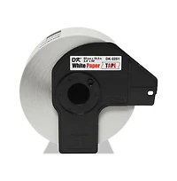 Brother DK2251 2.4 in. x 50 ft. Continuous Paper Label Tape - Black/White