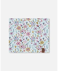 Deux par Deux Baby Girls Stretch Jersey Neck Tube Blue Mini Flower Print