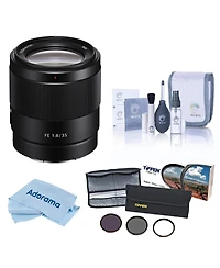 Sony Fe 35mm f/1.8 Lens, Bundle with 55mm Essentials Filter Kit, Cleaning Kit and Cleaning Cloth