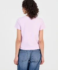 Rebellious One Juniors' Coconut Flower Graphic-Print Cotton T-Shirt
