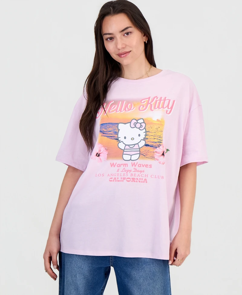 Grayson Threads, The Label Juniors' Hello Kitty Beachy Graphic Boyfriend T-Shirt
