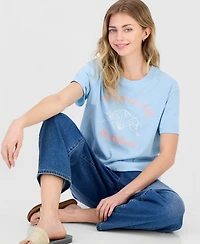 Self Esteem Juniors' Shell Phone Graphic Crewneck Short-Sleeve T-Shirt