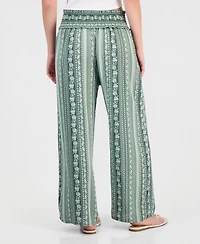 Kingston Grey Juniors' Printed Wide-Leg Cropped Pants