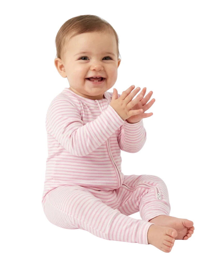 Motette Baby Girls Ballet Stripe Bamboo Sleeper