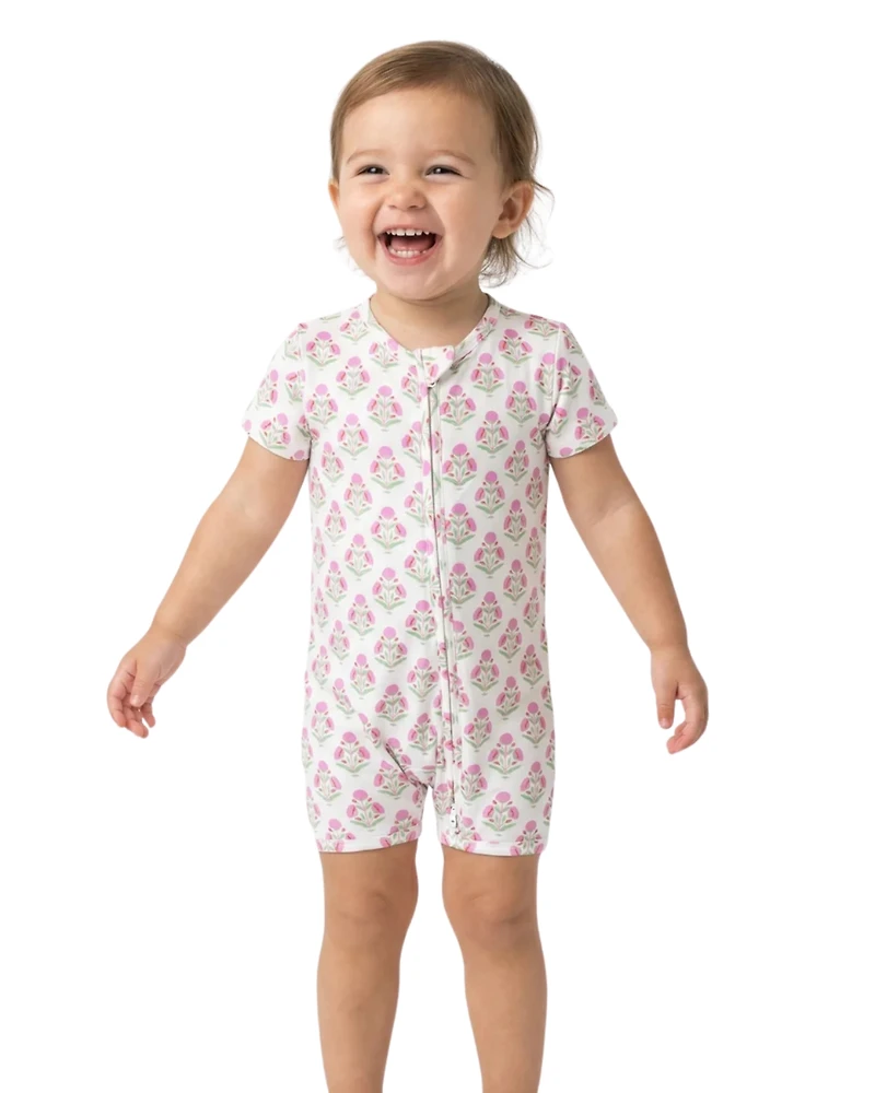 Motette Baby Girls Pink Posy Bamboo Sleeper