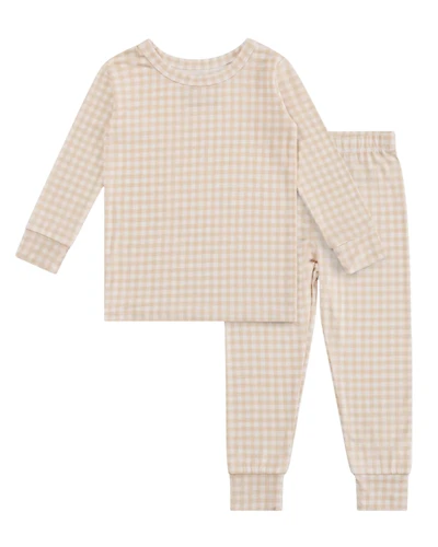 Motette Little Boys Sandstone Gingham Pajama Set