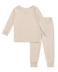 Motette Little Boys Sandstone Gingham Pajama Set