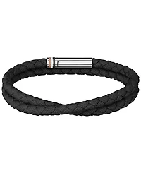Hugo Boss Men Ares Summer Stainless Steel Black Nylon Cord Bracelet