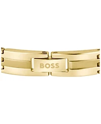 Hugo Boss Men Brooks Ionic Plated Thin Gold Steel Bracelet