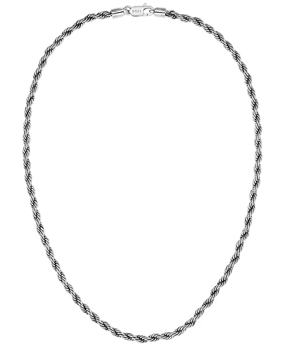Hugo Boss Men Myles Ionic Plated Antique Silver Steel Necklace