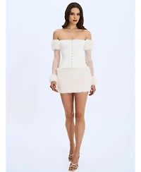 Miss Circle Women's Narla Low-Waisted Fur Mini Skirt