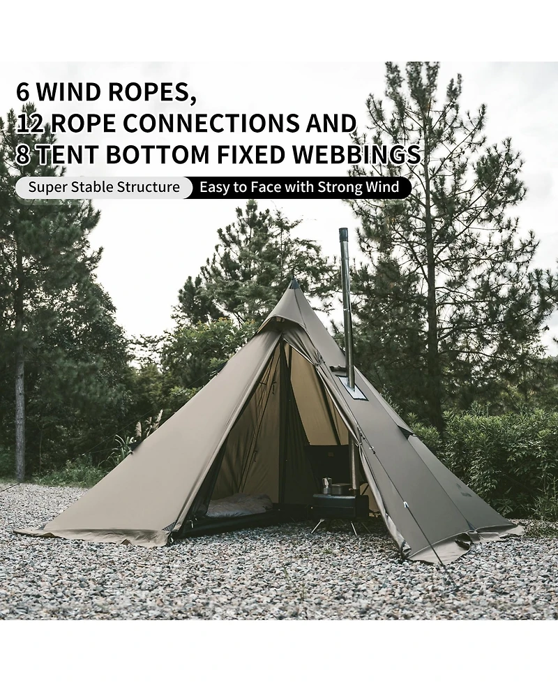 Naturehike 4 Season Hot Tent with Stove Jack, Windproof Waterproof Cold Weather Winter Tents for Camping