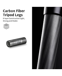 K&F Concept A254C4 4-Section Carbon Fiber Travel Tripod/Monopod with Ball Head