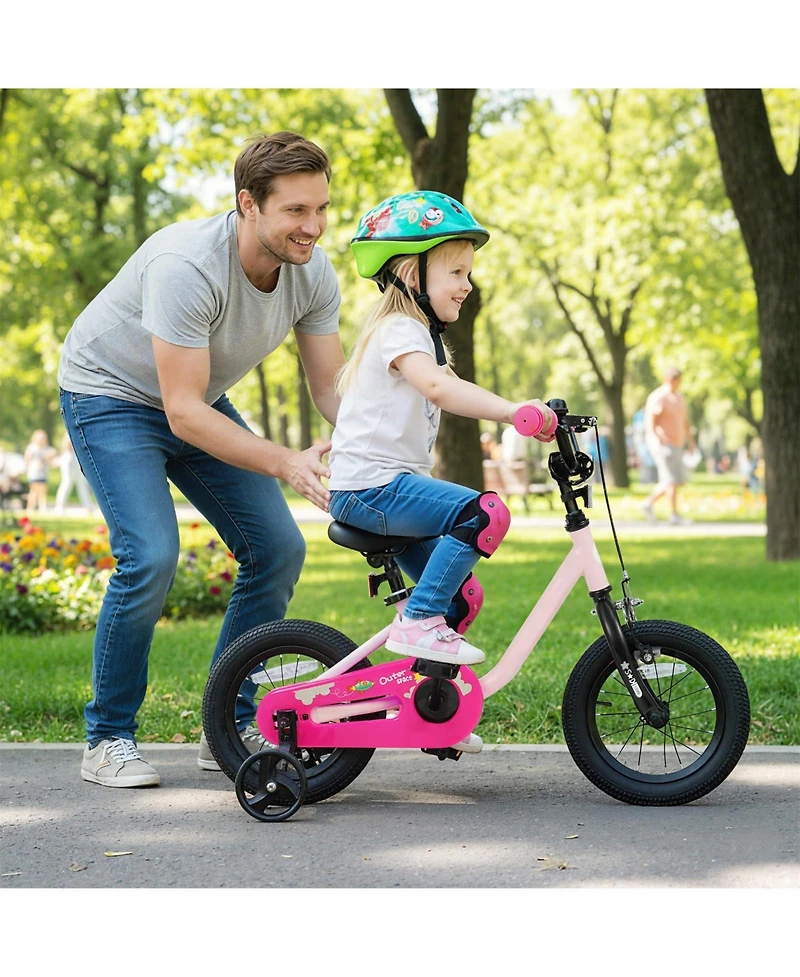 Kids Bike for 3-7 Years Old Boys and Girls 12 Inch Children Bicycle-Pink 12 Inch
