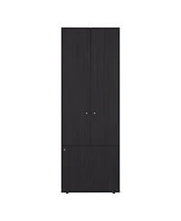 Fm Furniture Tolleson Wenge 3 Door Tall Wardrobe Cabinet with 4 Shelves