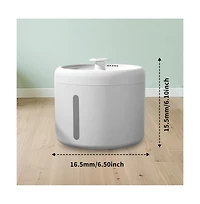 Aostirmotor White Round Pet Water Fountain, 2000ML Automatic Circulating Cat Dog Dispenser