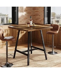 Tribesigns Square Bar Table, 31.1" Industrial High Top Pub Table with Thickened Top, Small Kitchen Dining Table