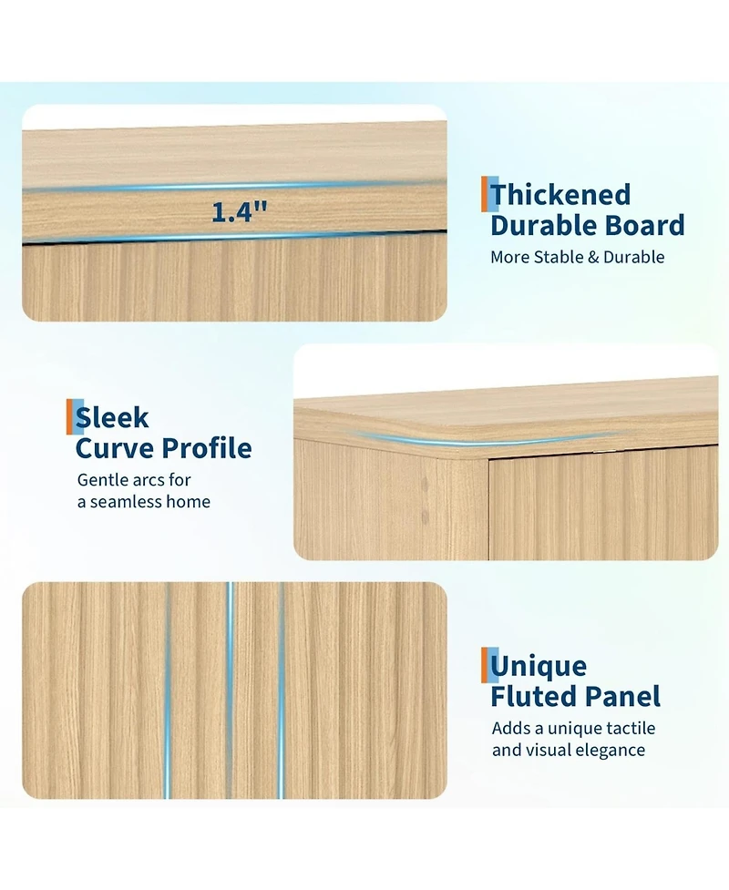 gaomon 34.6-Inch Fluted Door Sideboard