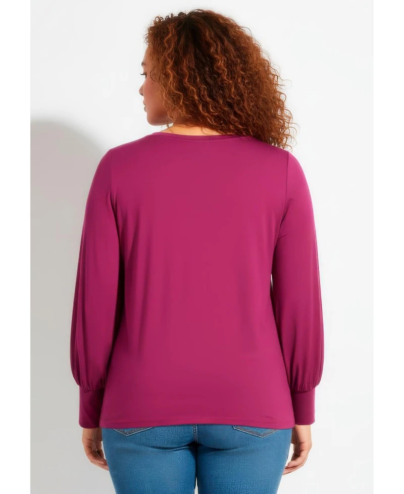 Avenue Women's Scoop Neck Knot Hem Top