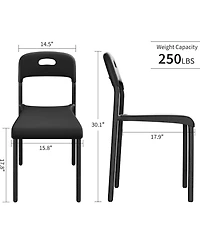 gaomon Dining Chairs Set of 4, Stackable Modern Kitchen Chairs, Plastic Room Chair with Metal Legs, Easy Assembly, Waterproof & Stain-Resistant