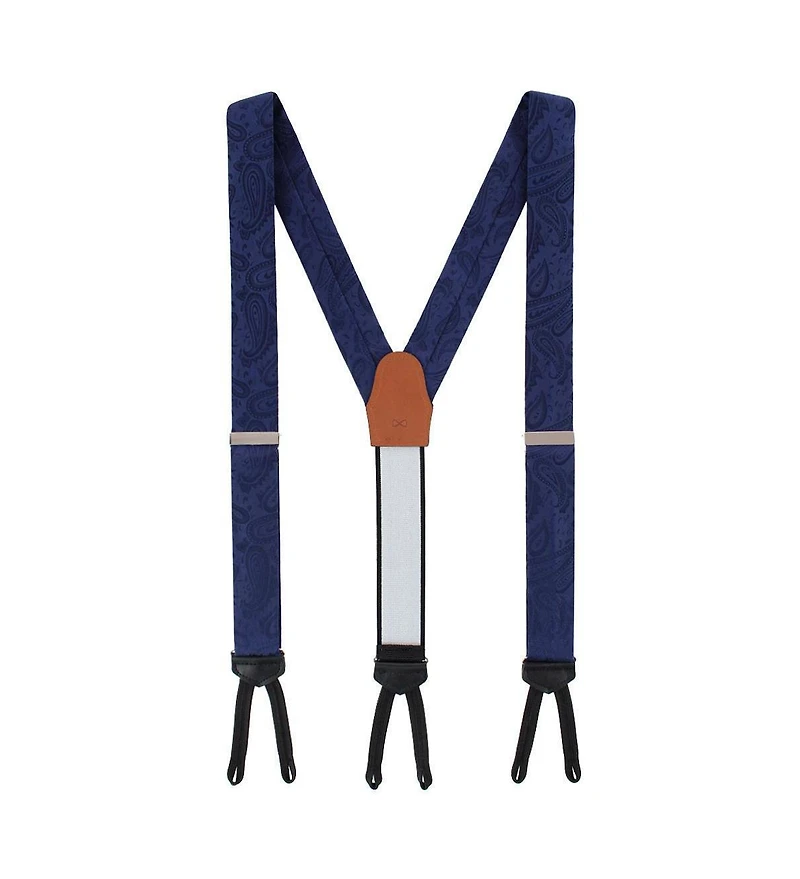 Trafalgar Men's Banbury Tone on Paisley Silk Suspenders and Bow Tie Set