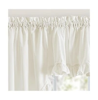 Ellis Curtain Home Classic Narrow Ruffle Natural Color Rod Pocket Swag Curtain Panel, 86" X 38