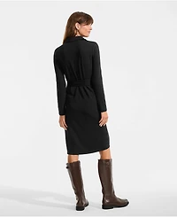 Lands' End Women's Cotton Modal Collared Wrap Dress