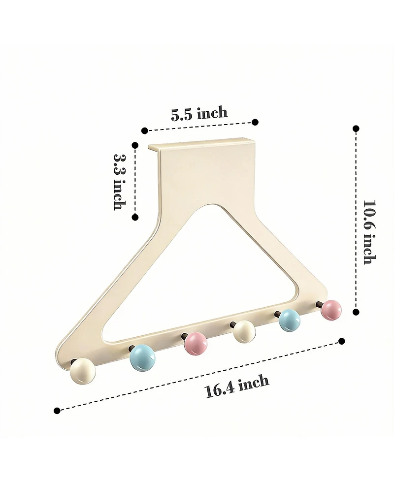 Yigii Vibrant No-Drill Over Door Hooks, 6 hook, No Drill, 10.6" Height, Silent, Secure, Damage-Free