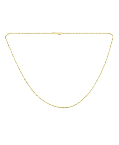 Bling Jewelry Singapore Link Chain Ultra Thin 1.5 Mm Necklace 14K Gold Plated .925 Sterling Silver