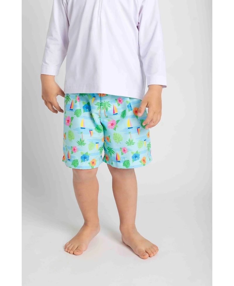 Florence Eiseman Big Boys Tropical Print Swim Trunk