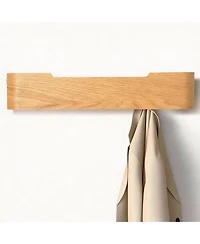 Yigii Solid Wood Wall Hook Shelf for Home Decor and Storage