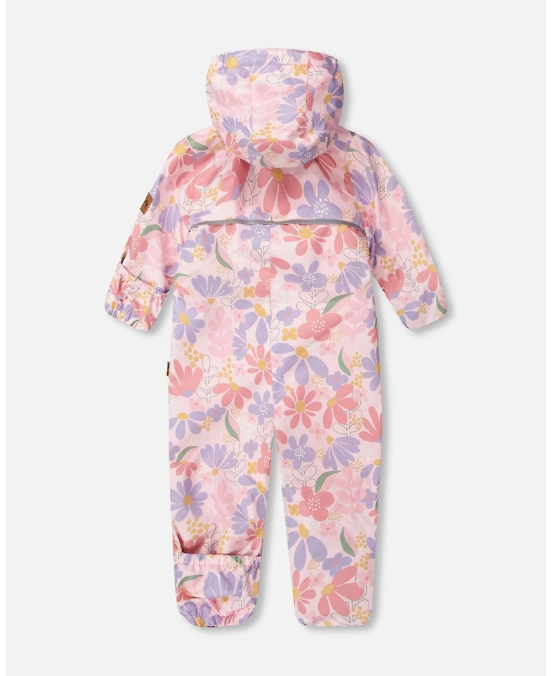 Deux par Baby Girl Mid-Season One-Piece Outerwear with Hat Flower Print
