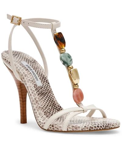 Steve Madden Women's Frenzi Novelty T-Strap Stiletto Heel Dress Sandals